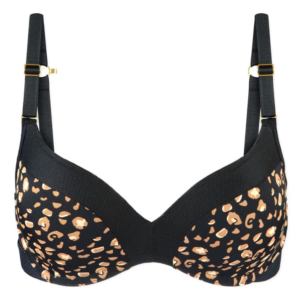 All. You. LIVELY Women's No-Wire Push-Up Bra Cheetah Print Black, 32DDD